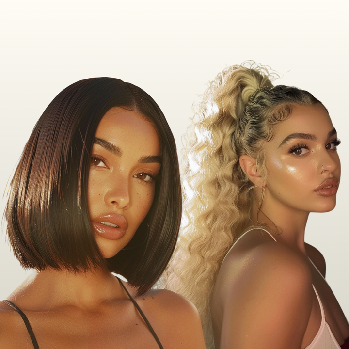 Brown Bob + Curly Ponytail Bundle