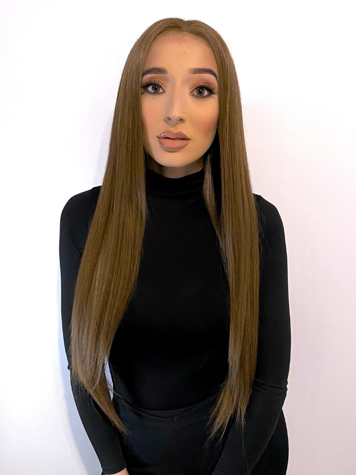 Hazel - light brown poker straight lace front wig