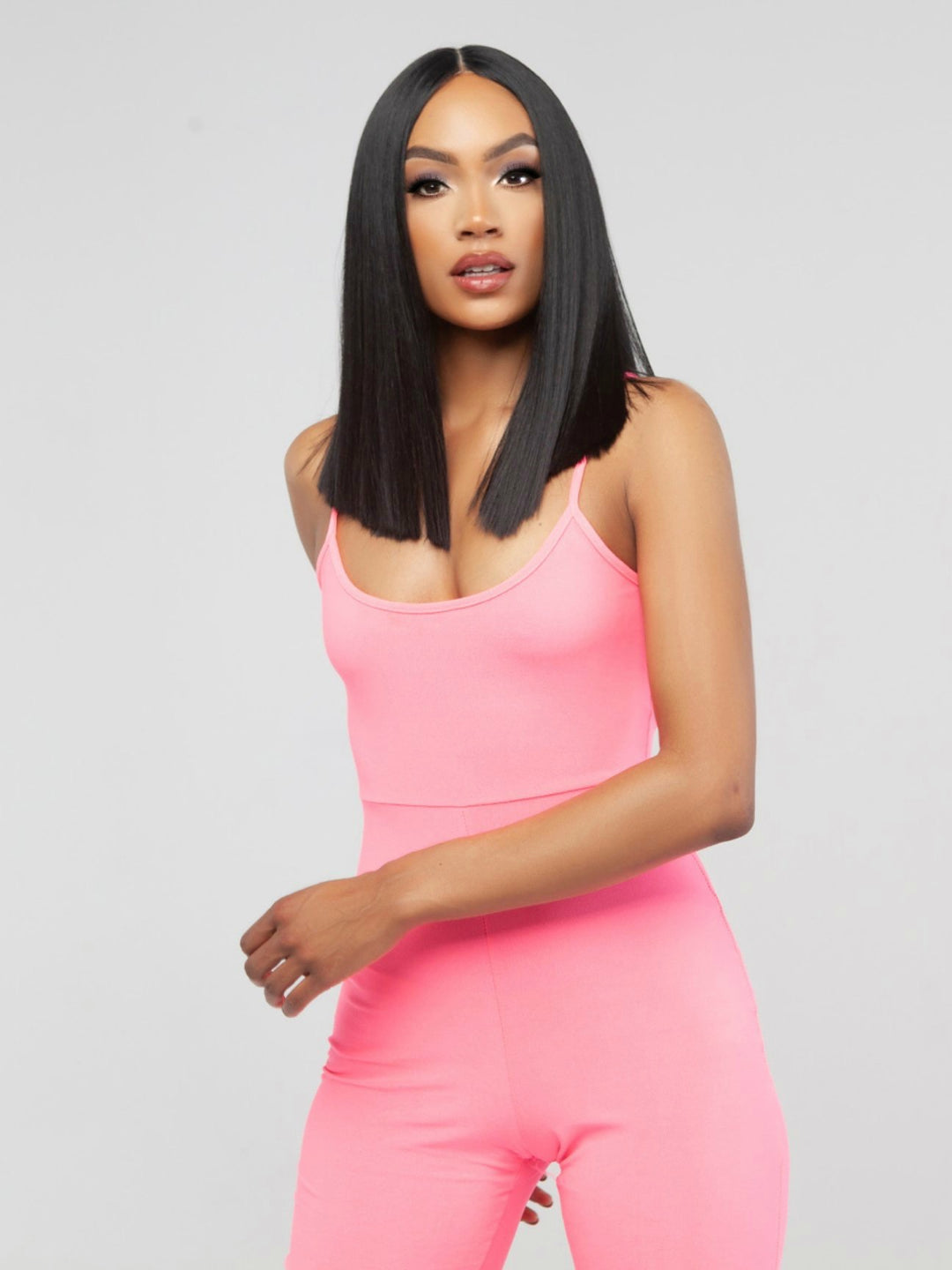 Jasmine - jet black blunt cut lob wig