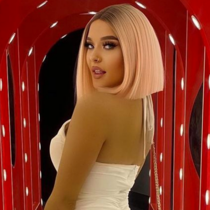 Tati - rooted pastel pink bob lace front wig